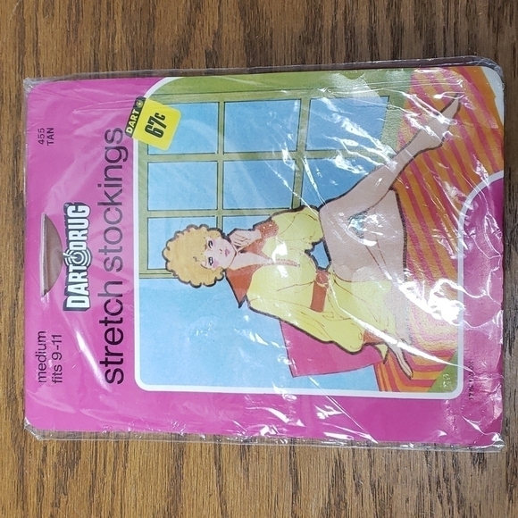 Vintage Accessories - Vintage 60s 70s Nylon Tan Stockings New in Package NIB Deadstock